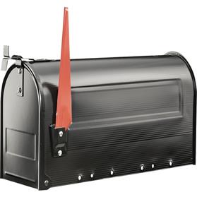 Zwarte U.S. Mailbox van gegalvaniseerd staal.
Breedte: 170 mm. = 17,0 cm.
Hoogte: 220 mm. = 22,0 
Diepte: 480 mm. = 48,0 cm.